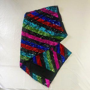 Long sequin striped skirt sz M